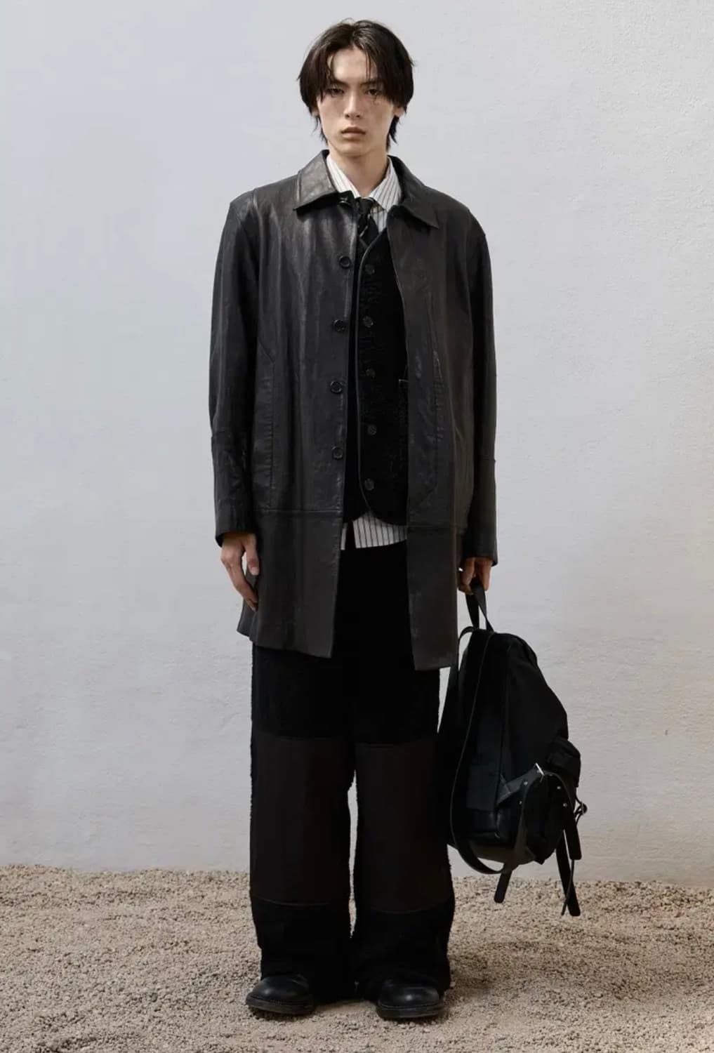 유스 레더 카코트 블랙 S사이즈 상품이미지1