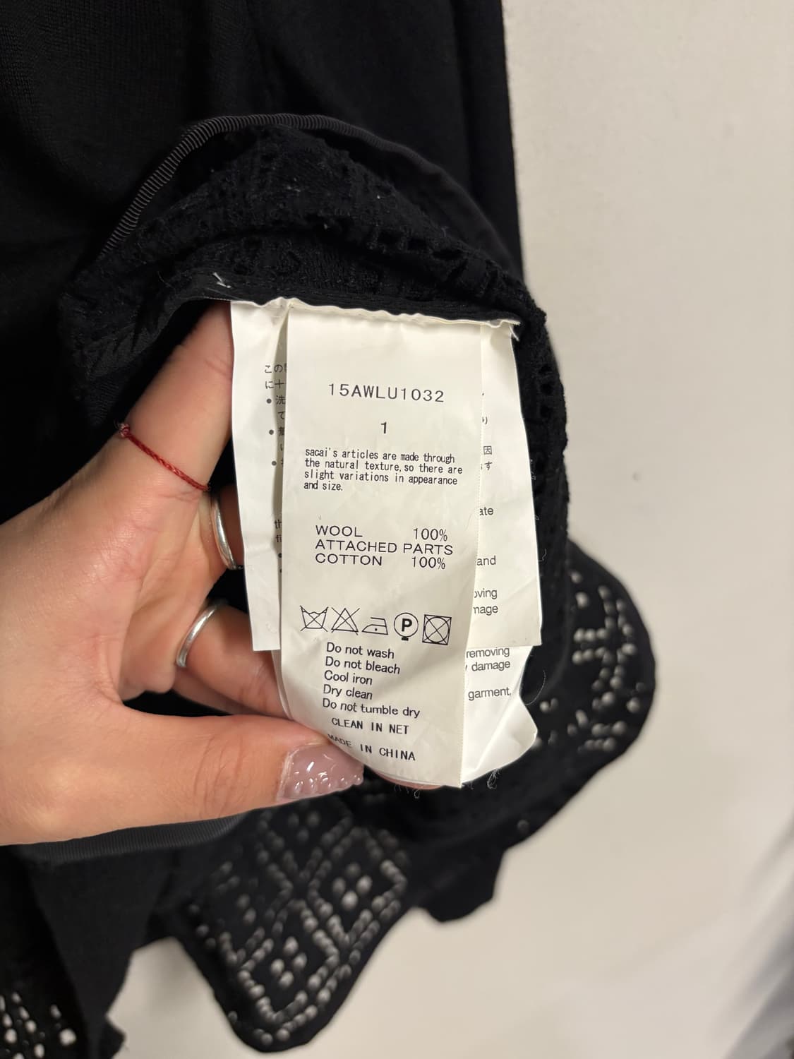 SACAI LUCK lace mix knit cardigan  상품이미지9