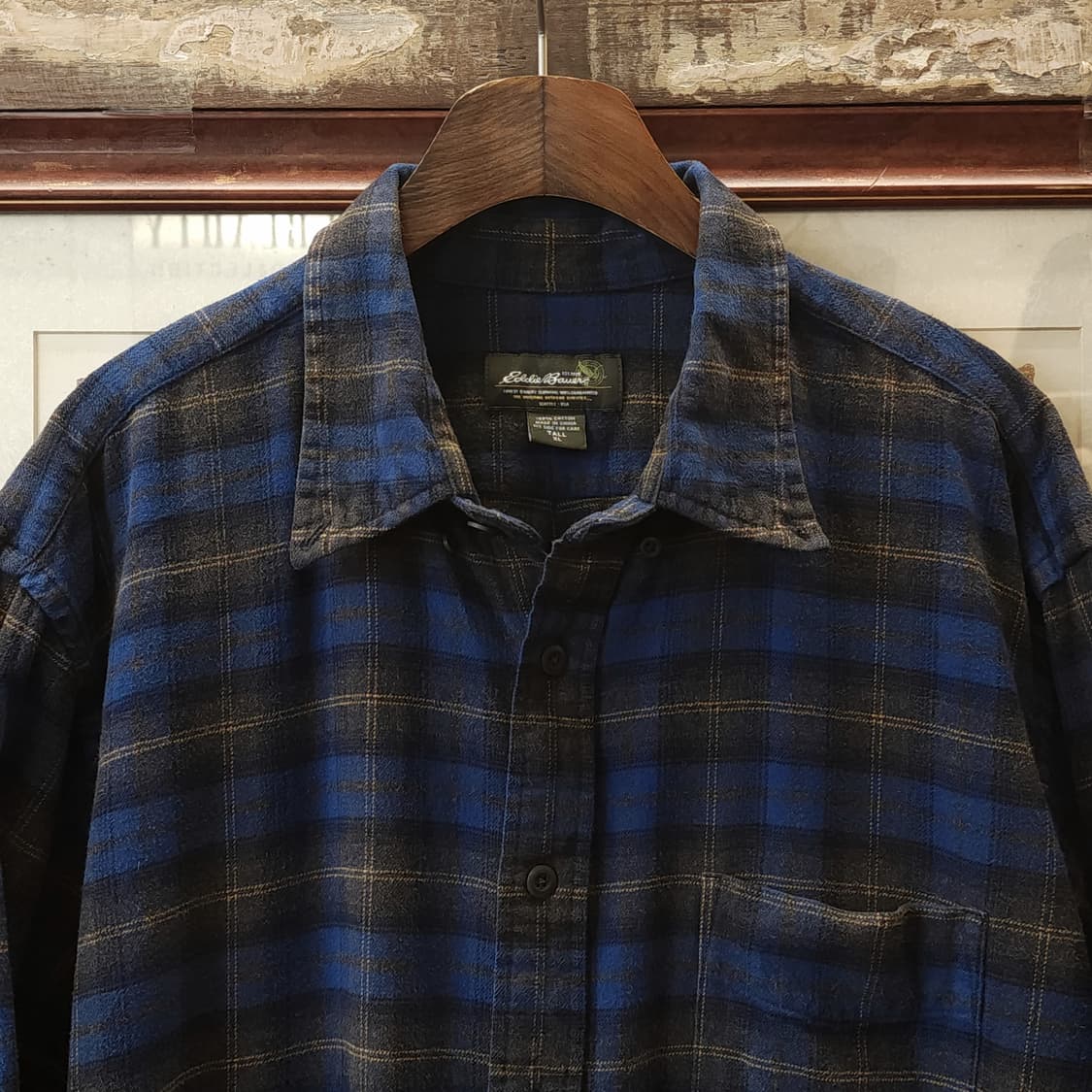 90s 팀버랜드 체크셔츠 플란넬 셔츠 헤비코튼 워크셔츠 블루 xl 상품이미지3