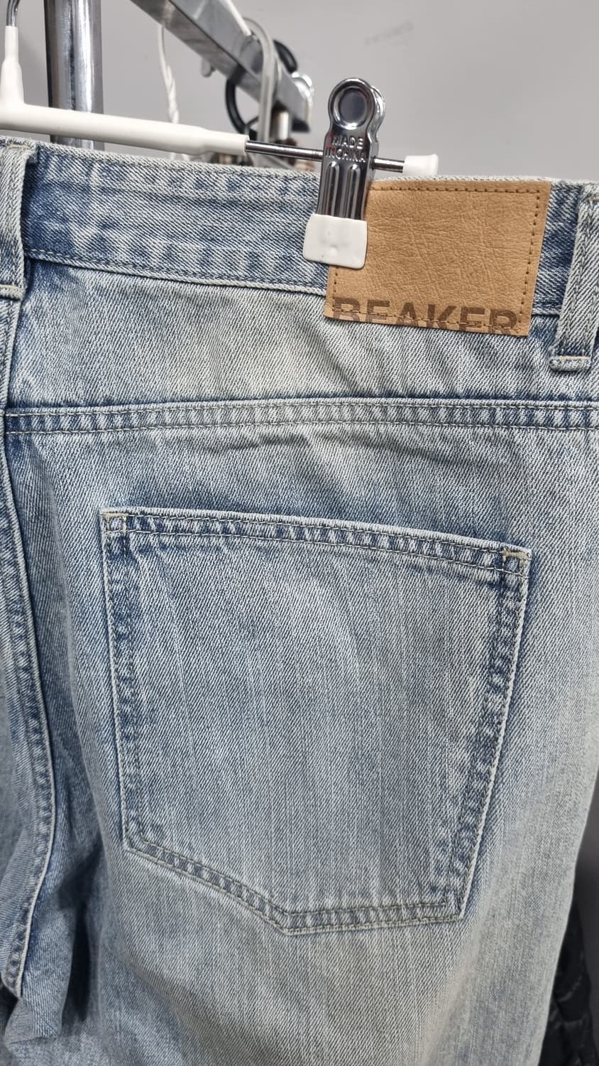 BEAKER Wide Fit 연청바지 허리33 (허리단면43,총장102) 상품이미지4