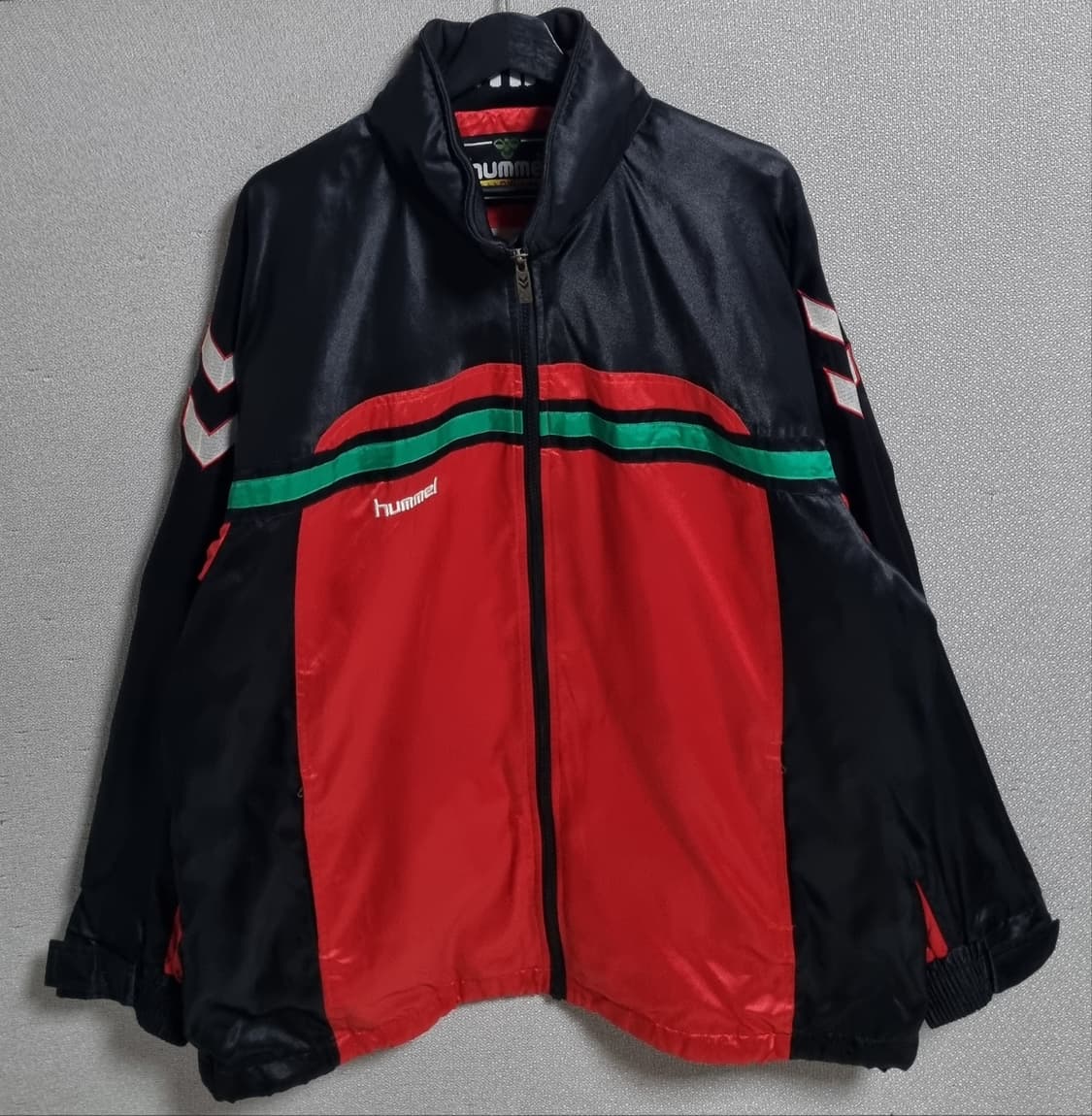XXL (110) 험멜 빈티지 올드스쿨 레드+블랙 바람막이 상품이미지1