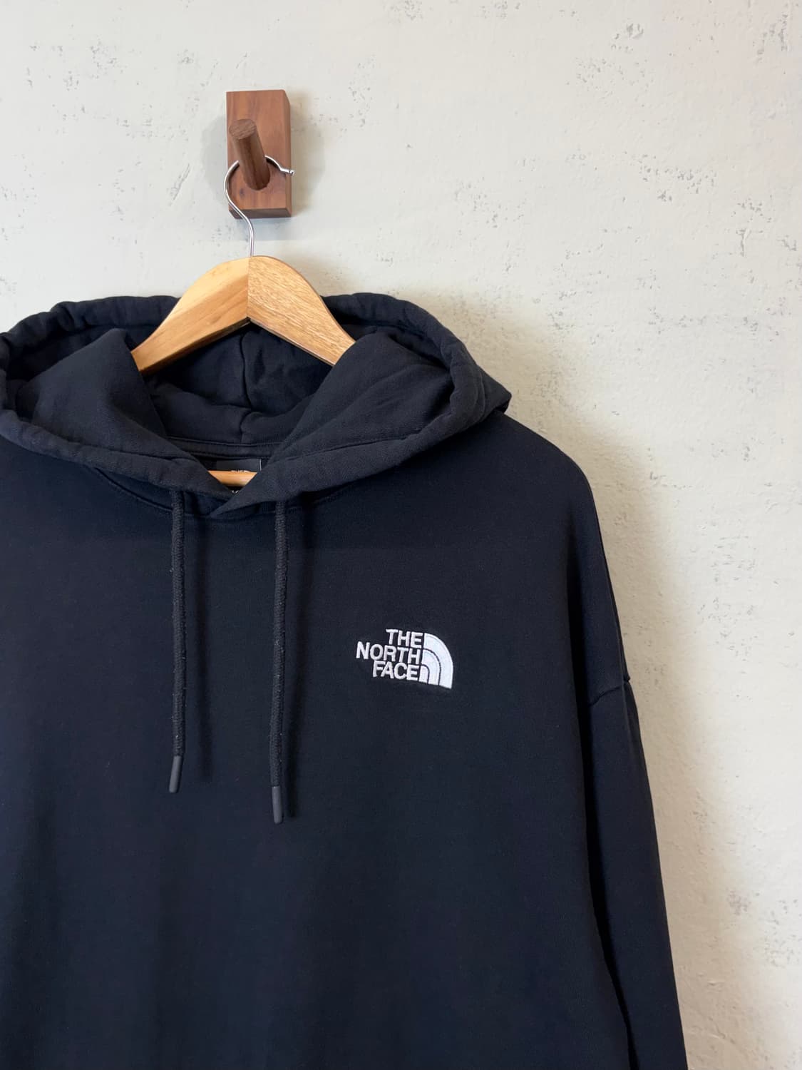 노스페이스 빅 스퀘어 로고 블랙 후드티 상품이미지4