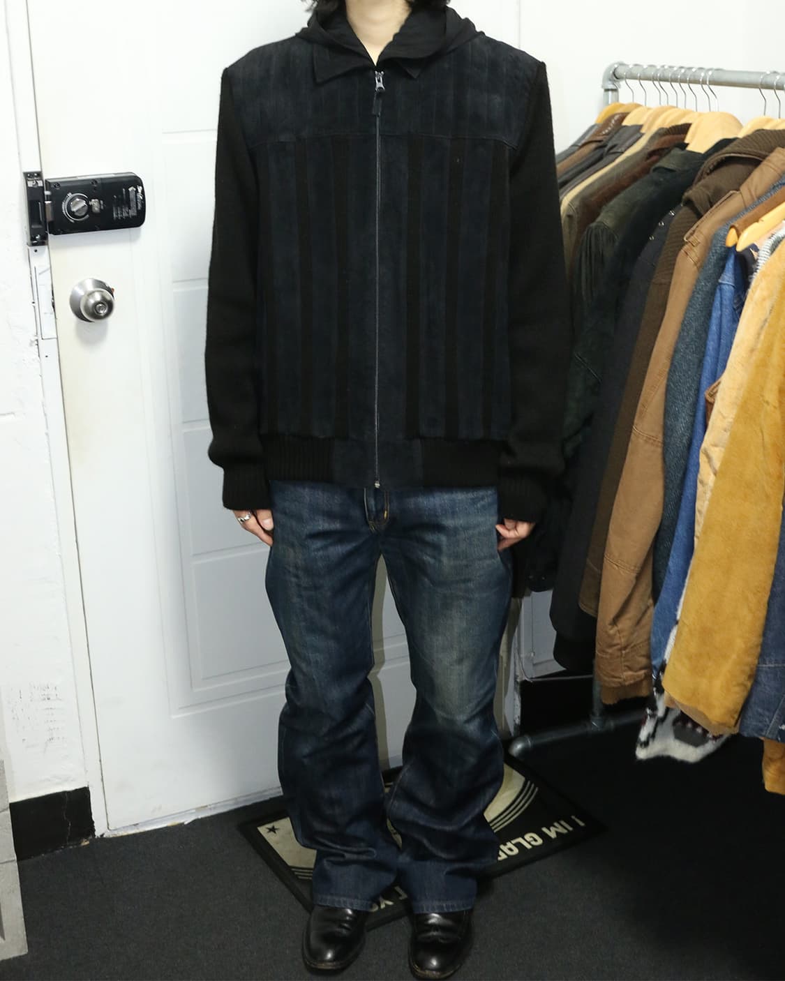 90s 빈티지 레더 스웨이드 집업 자켓 상품이미지3