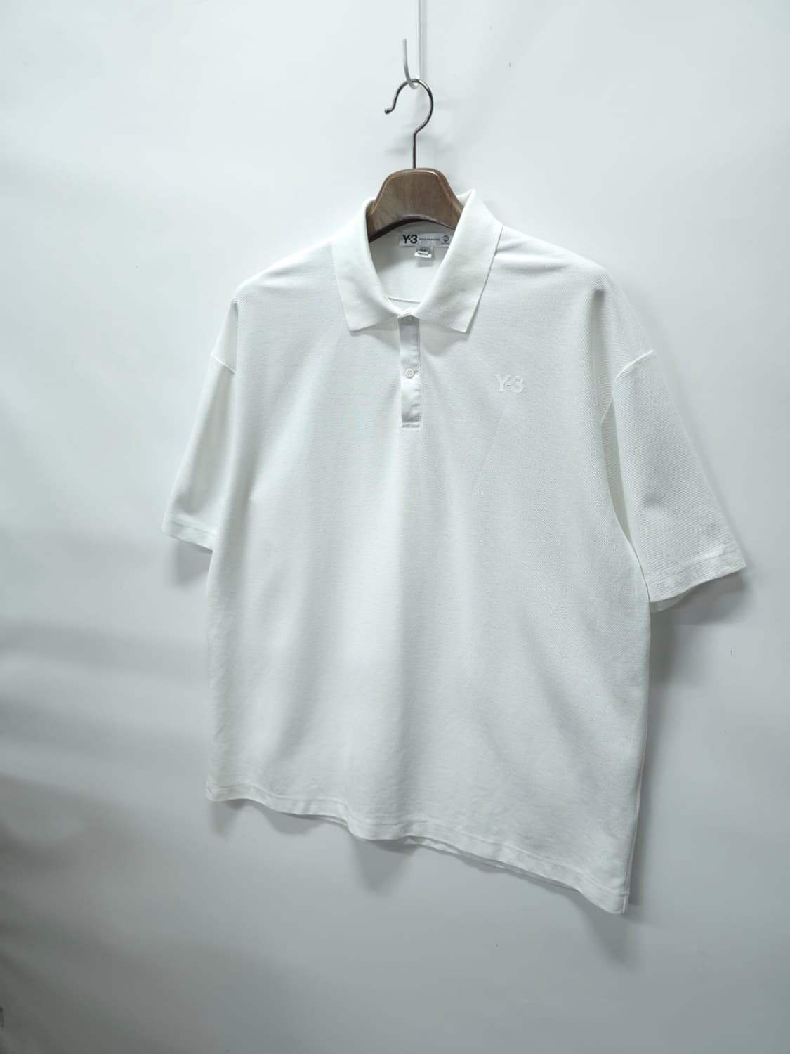 Y-3 와이쓰리 화이트 로고 오버핏 반팔 카라티 (L사이즈) 상품이미지2