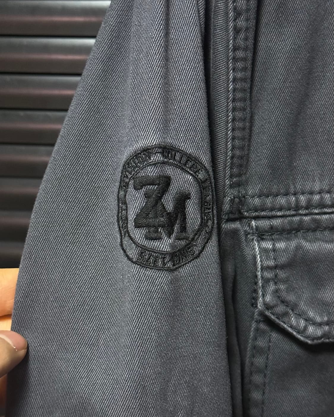 자라 보라색 워시드 워싱 스터드 찡 카라 집업 워크 셔츠 자켓 L 100 상품이미지6