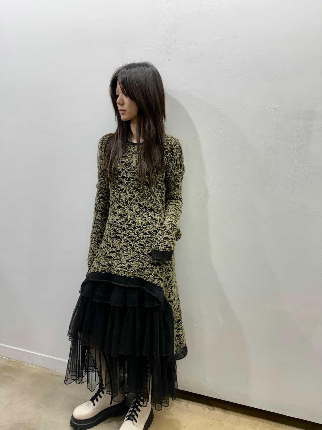 디젤 네트 디테일 언밸런스 원피스 상품이미지7