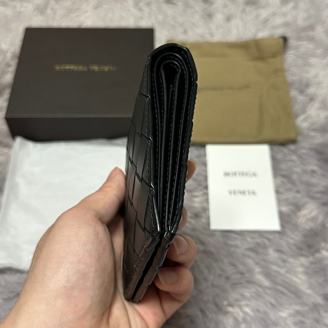 [풀구성] 보테가베네타 인트레치아토 반지갑 블랙 상품이미지4