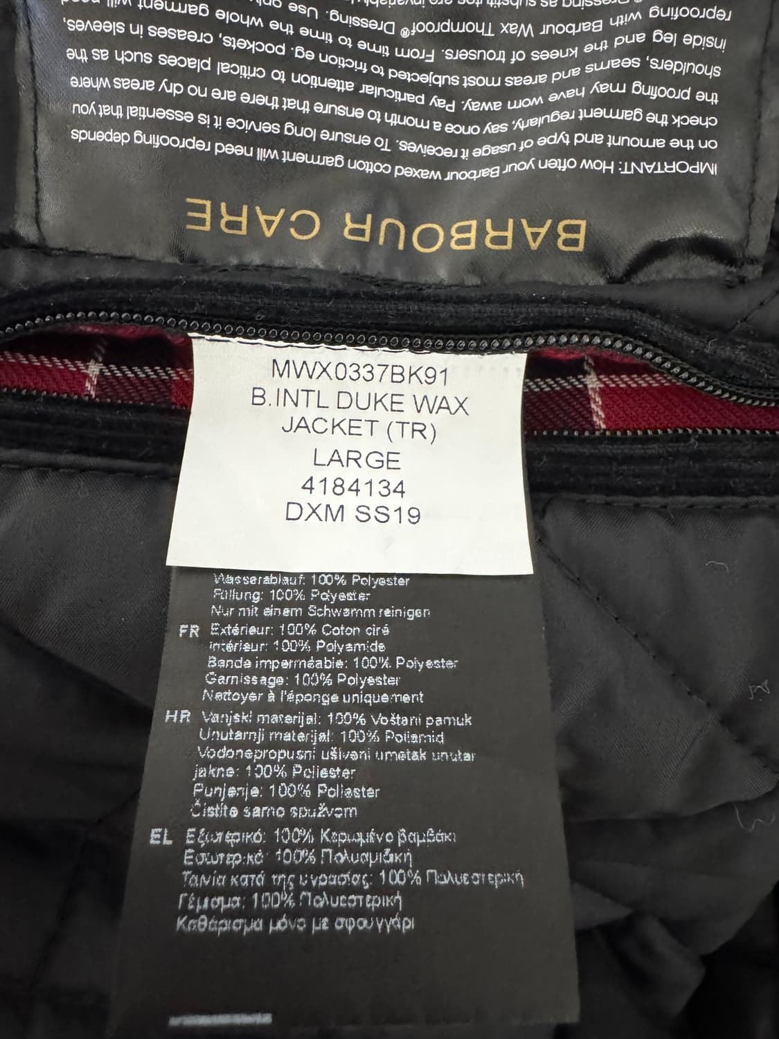 바버 인터내셔널 듀크 왁스 자켓 블랙 L 상품이미지4