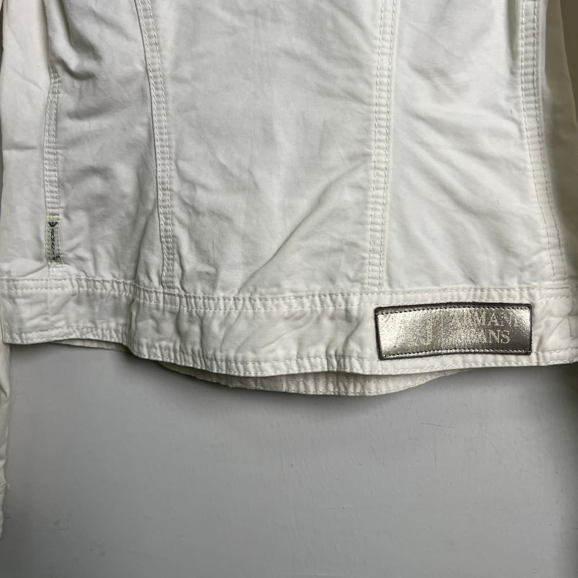 아르마니 진스 화이트 데님 트러커 자켓 40 상품이미지7