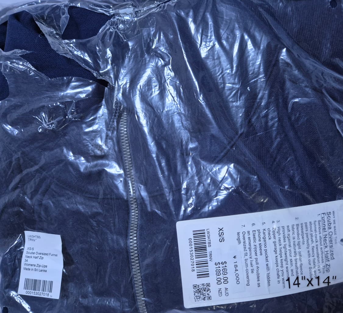 (정품/새상품) 룰루레몬 스쿠바 오버사이즈 퍼널넥 롱 기장, 네이비 상품이미지3