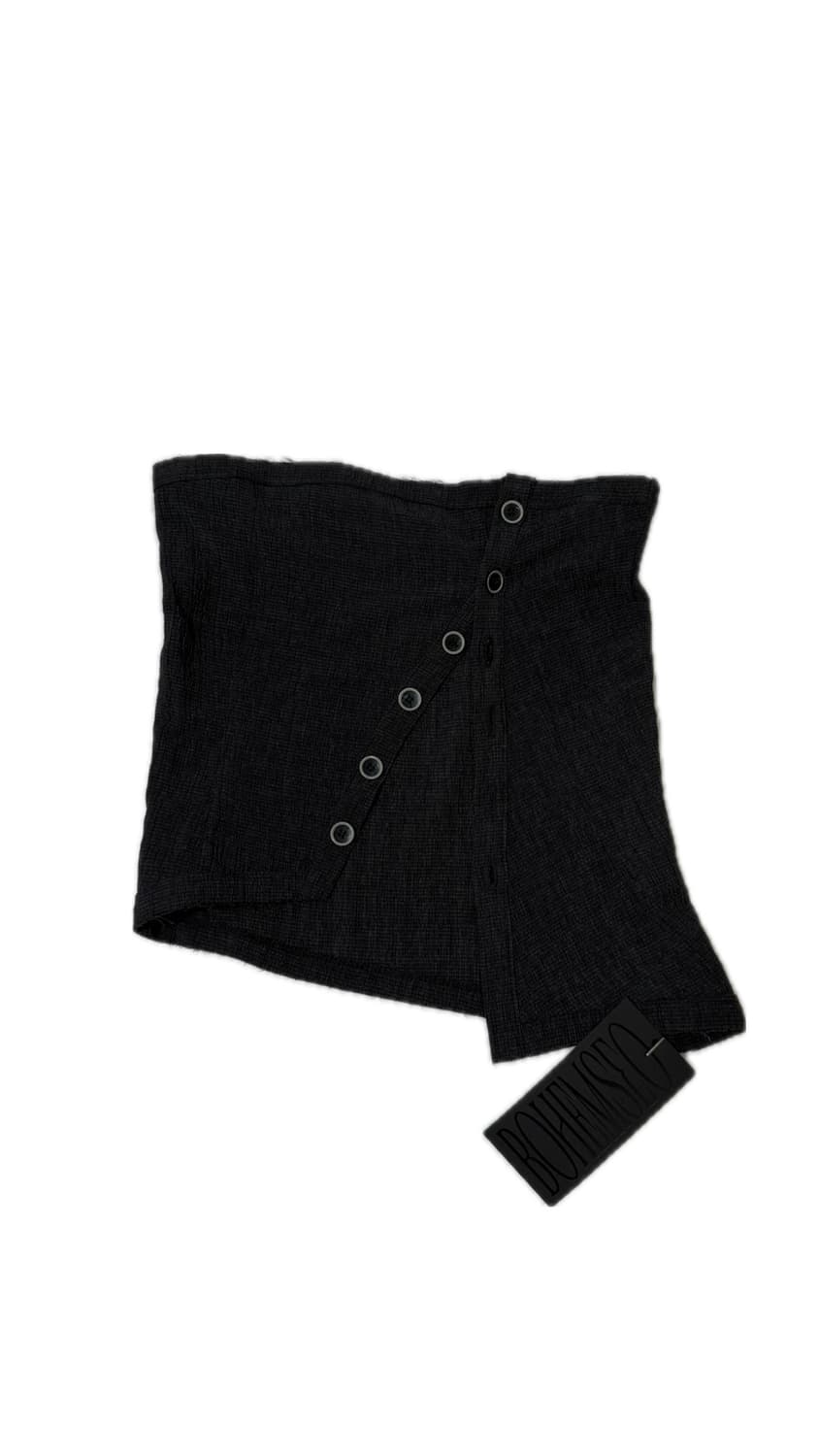 보헤미안서울 OBLIQUE BUTTON BUSTIER 뷔스티에, 차콜 상품이미지1