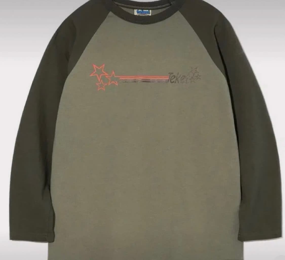 테켓 7부 래글런 긴팔 티셔츠 카키 상품이미지1