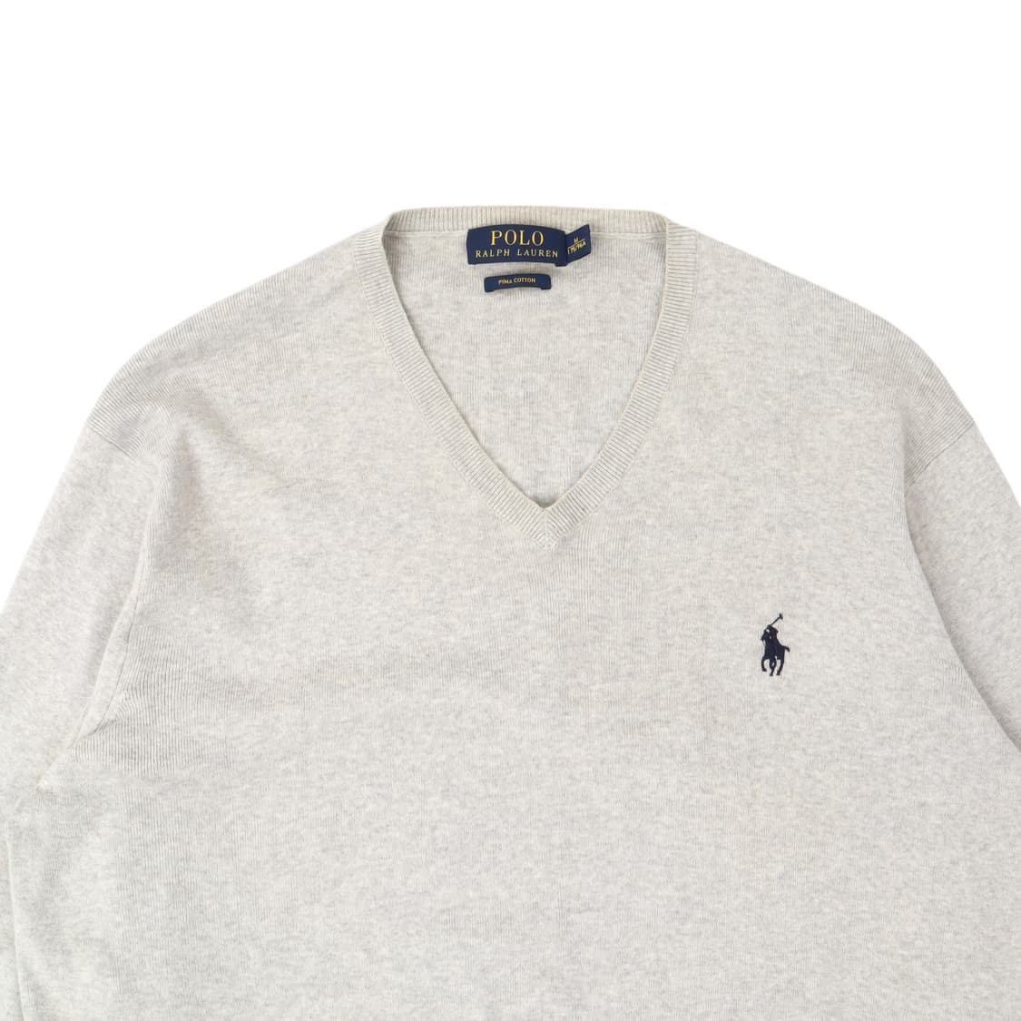 폴로 랄프로렌 라이트 그레이 피마코튼 브이넥 니트 상품이미지2
