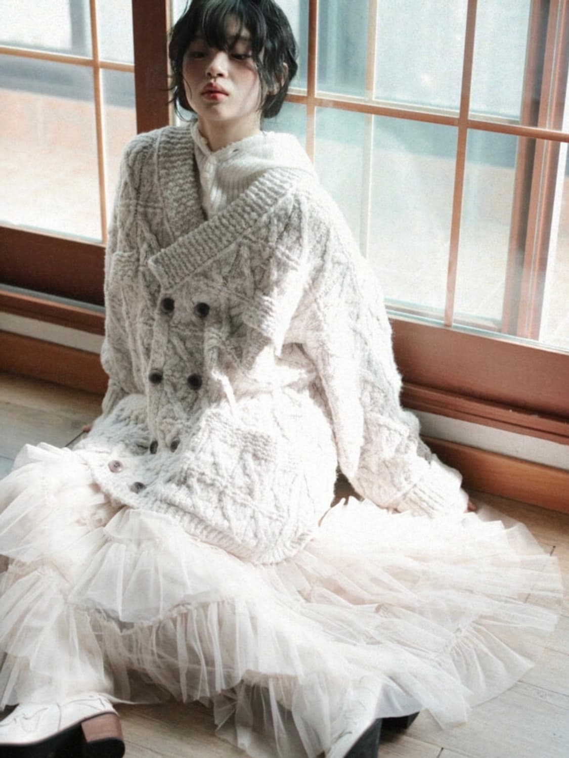 [새상품]한땀한땀 향아 가디건_화이트 퍼플 그레이/ 생활한복 상품이미지5