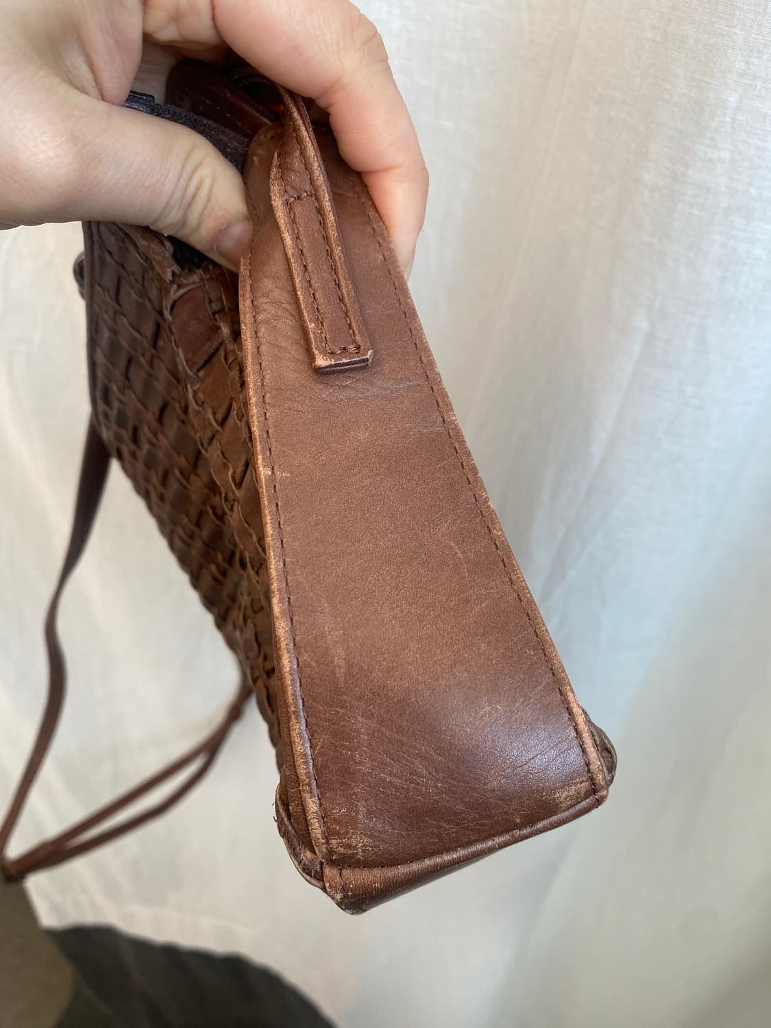 브라운 레더 크로스백 상품이미지9