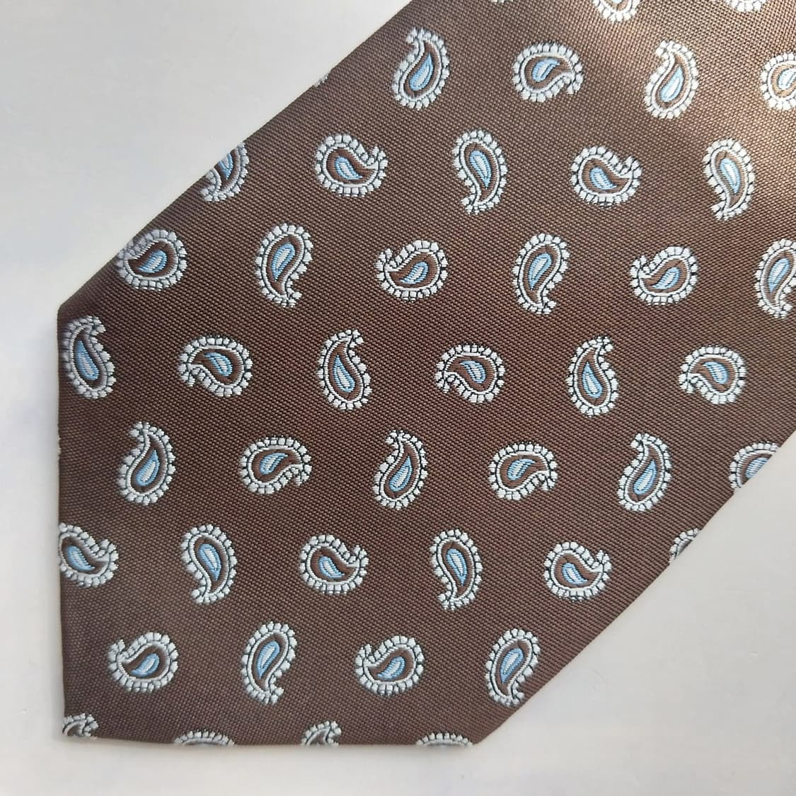 란체티 넥타이 브라운 페이즐리 자수 패턴 8.8cm 새제품 K2378
 상품이미지7