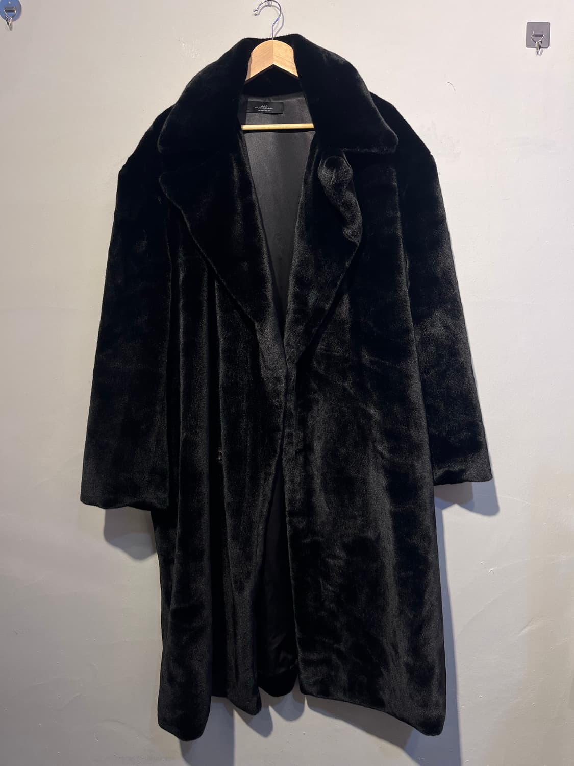 블랙 퍼 롱 코트 상품이미지2