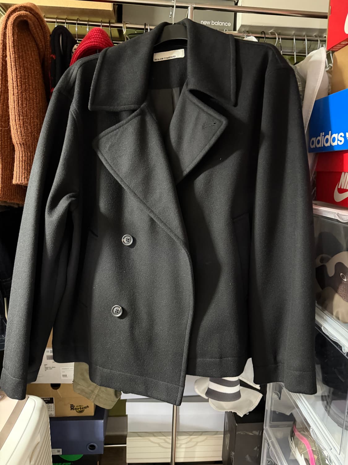 비슬로우 블랙 울 코트 상품이미지1