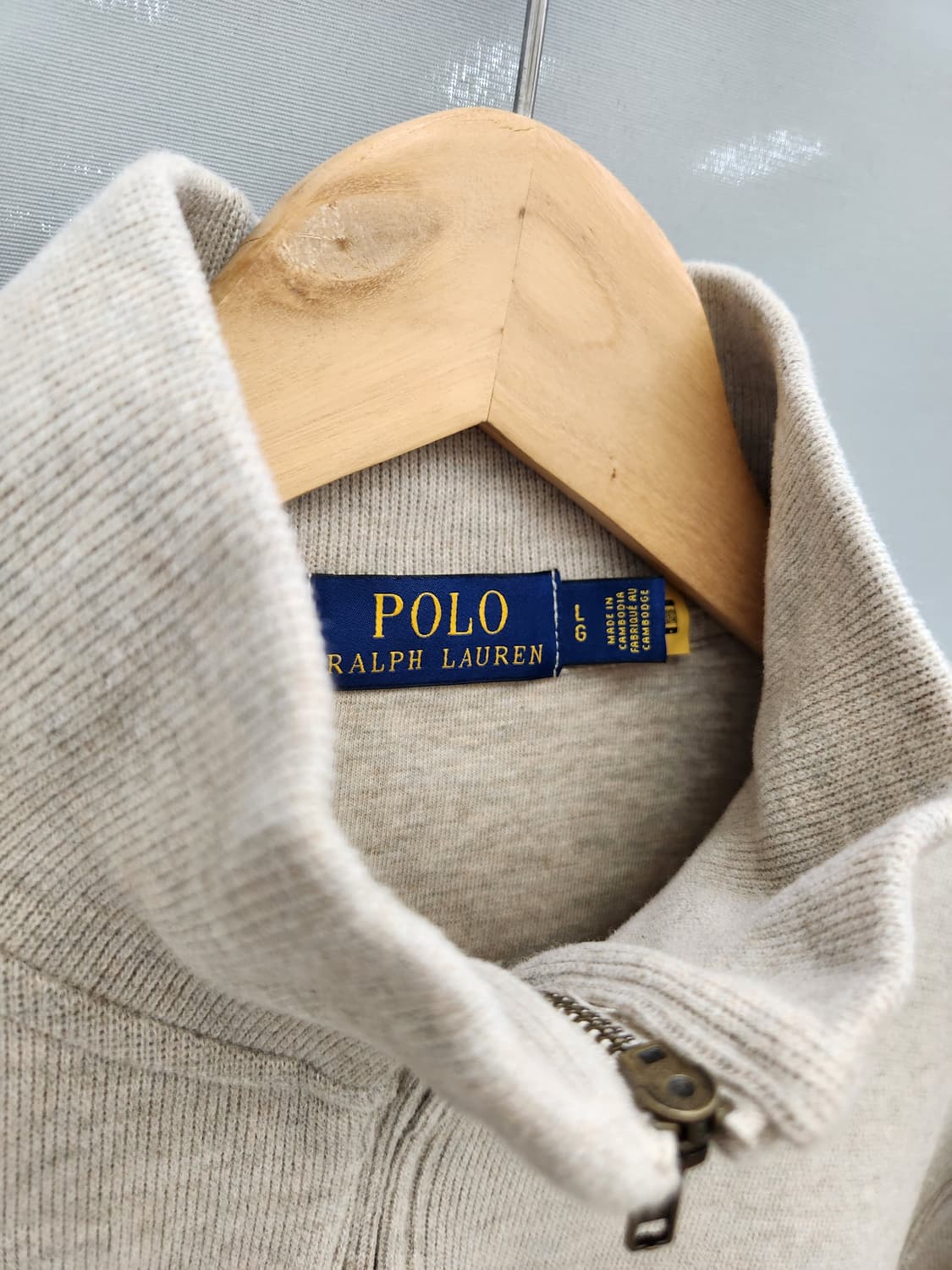 Polo 폴로 랄프로렌 베이지 반집업 니트 상품이미지4