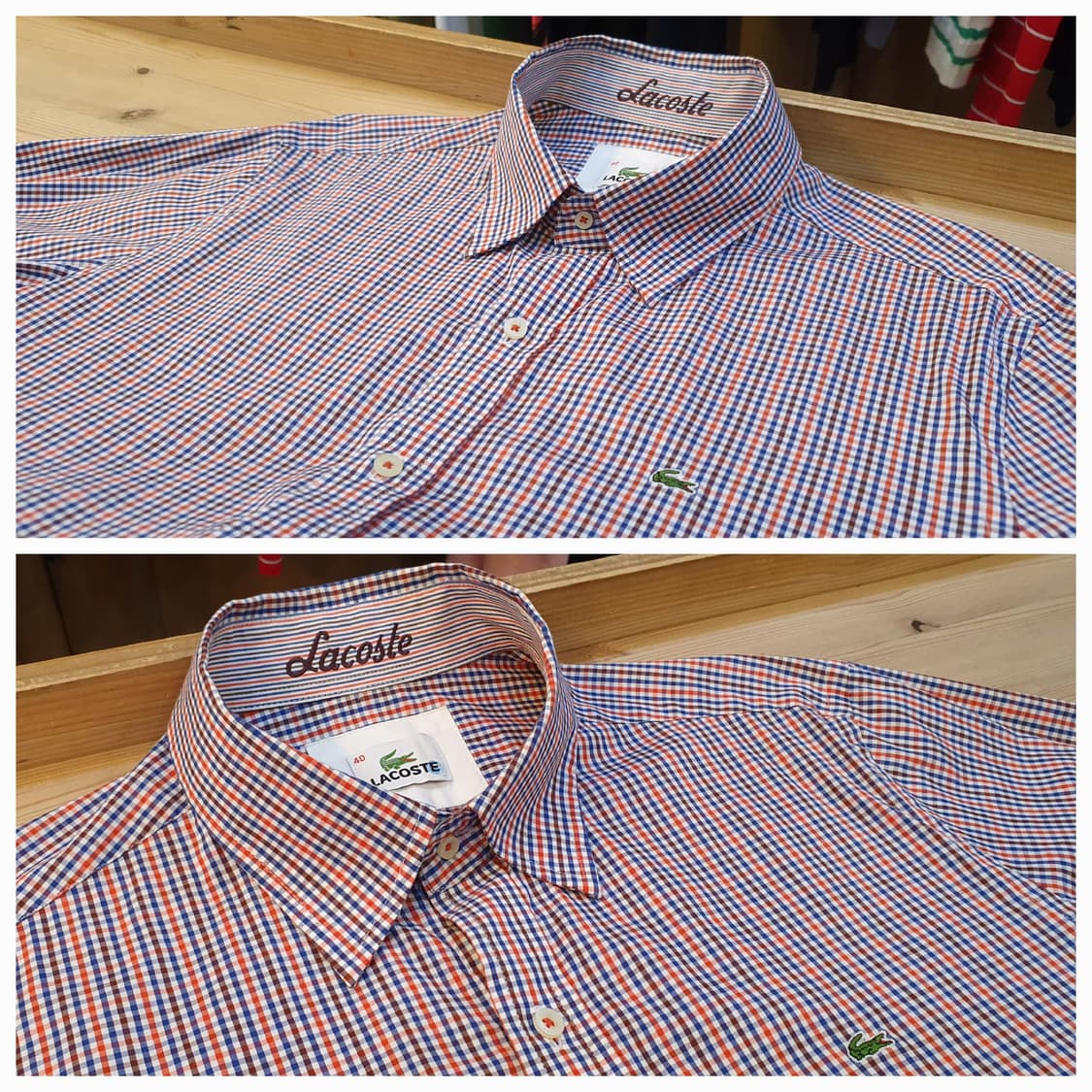 100.라코스테 스판 체크셔츠 상품이미지3