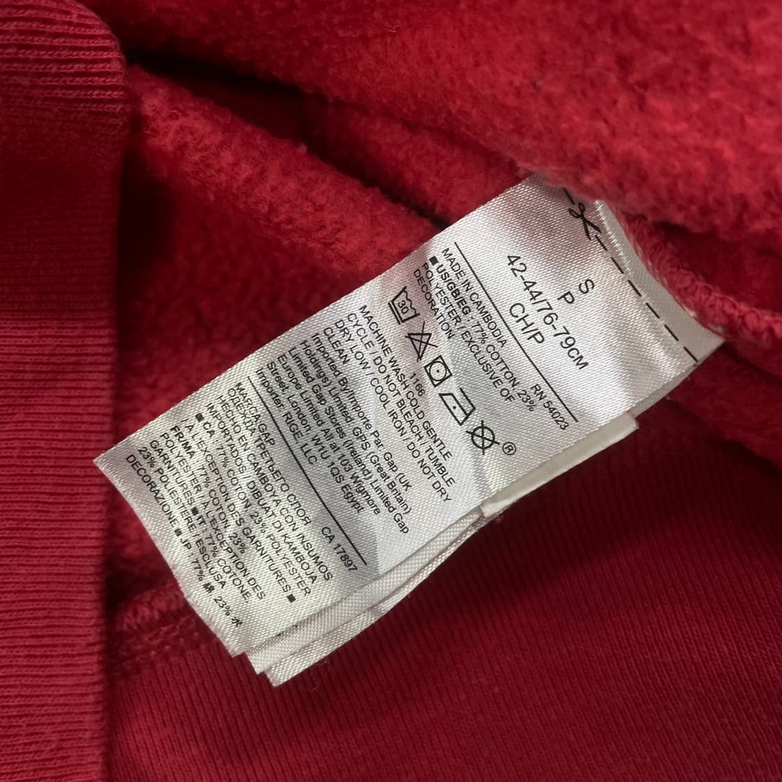 갭 Gap 스펠 로고 후드집업 레드 상품이미지4