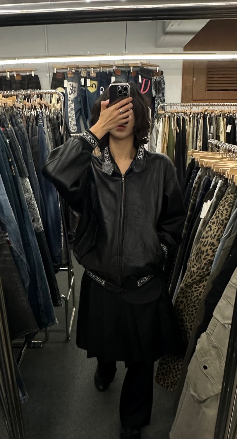 L)FRIENUDLY ORIGNAL 빈티지 가죽 블루종 자켓 상품이미지1