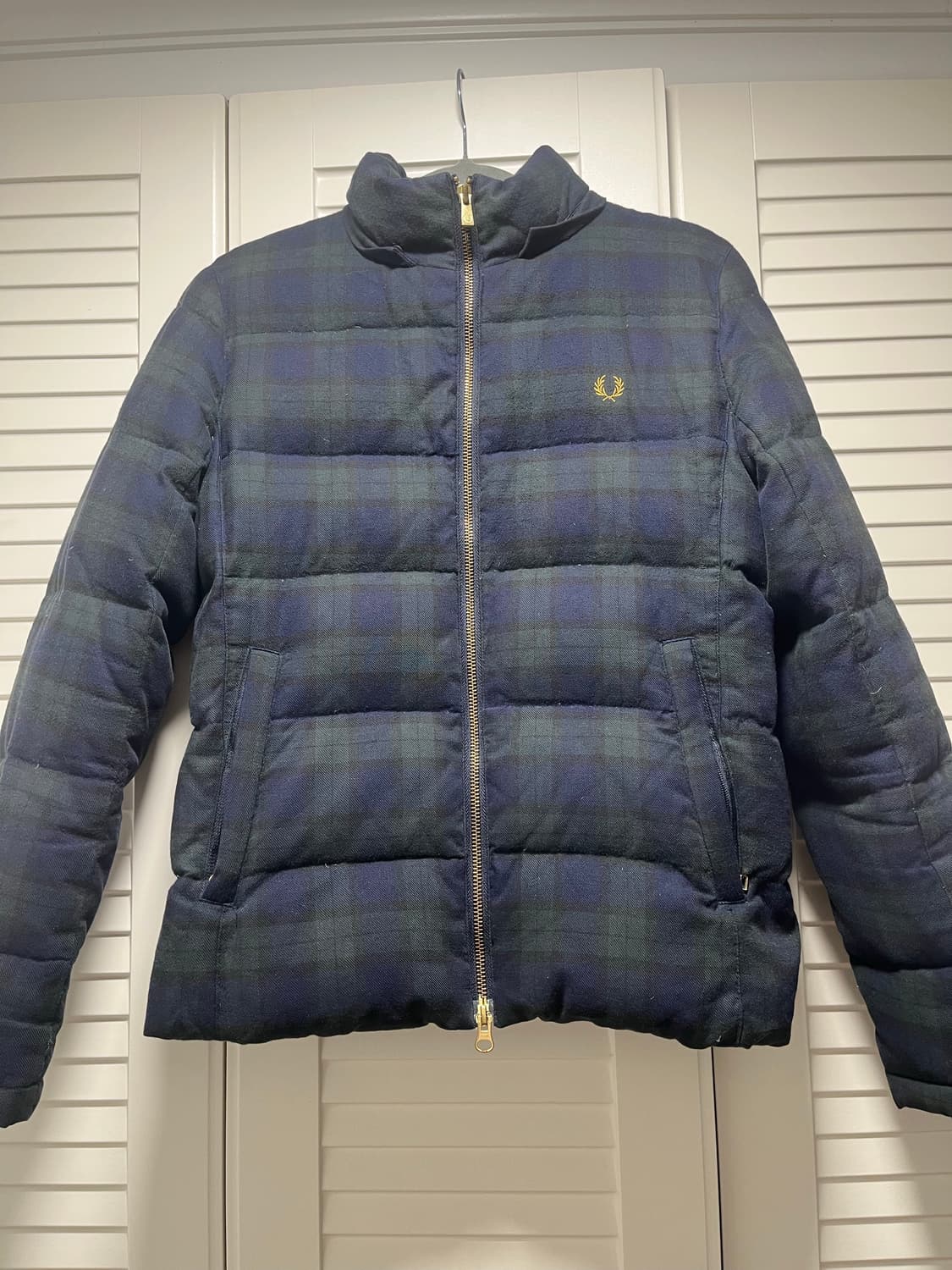 Fred Perry체크무늬 패딩 점퍼 S size 상품이미지1