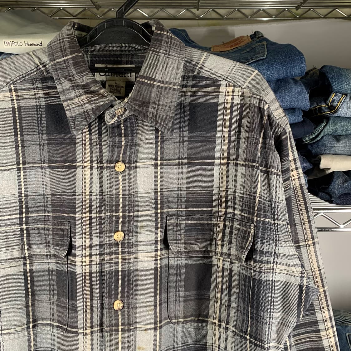 [L] 칼하트 헤비코튼 타탄체크 워크셔츠 상품이미지1