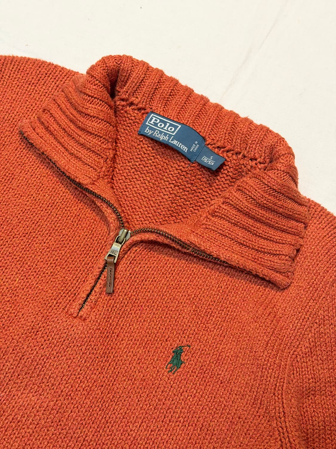 폴로 랄프로렌 반집업 코튼 니트 오렌지 상품이미지2