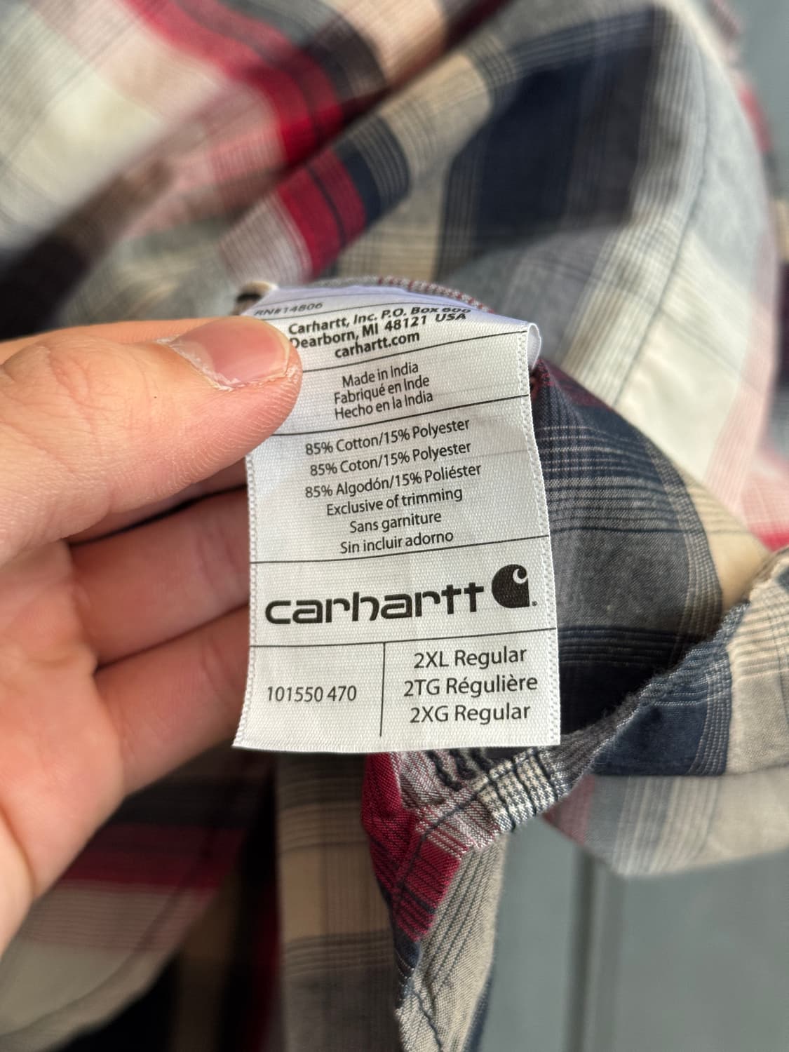 [2XL]칼하트 USA 오버핏 체크셔츠 상품이미지6
