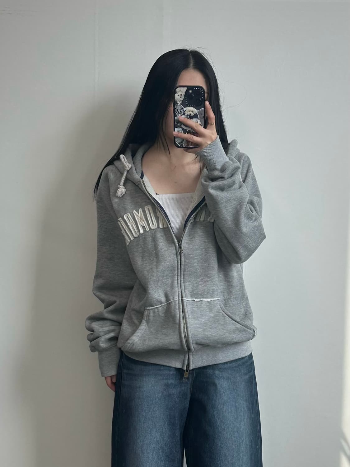 아베크롬비 y2k 와투케 그레이 아방핏 후드집업 상품이미지1