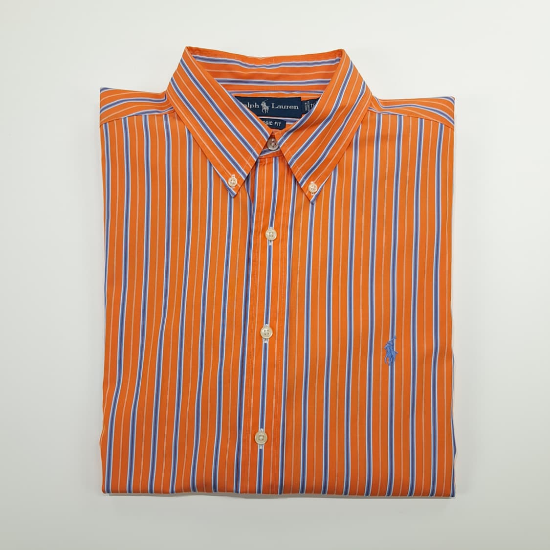 CN920 XL 폴로 랄프로렌 오렌지 스트라이프 긴팔 셔츠 남방 상품이미지9