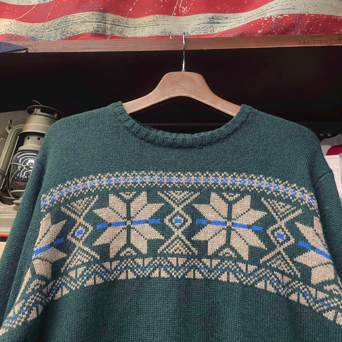 에디 바우어 눈꽃 패턴 레트로 라운드 넥 니트 스웨터 N504 상품이미지3