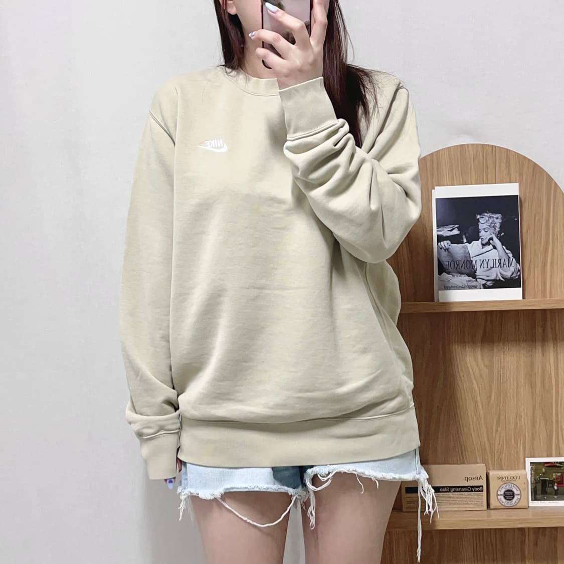 [정품] 나이키 베이지 푸츄라 맨투맨 [ L ] 상품이미지2