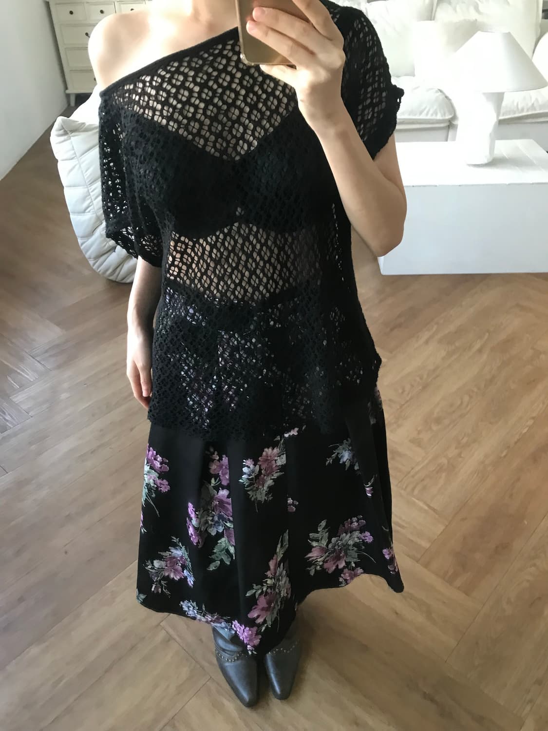 vintage black net top 상품이미지4