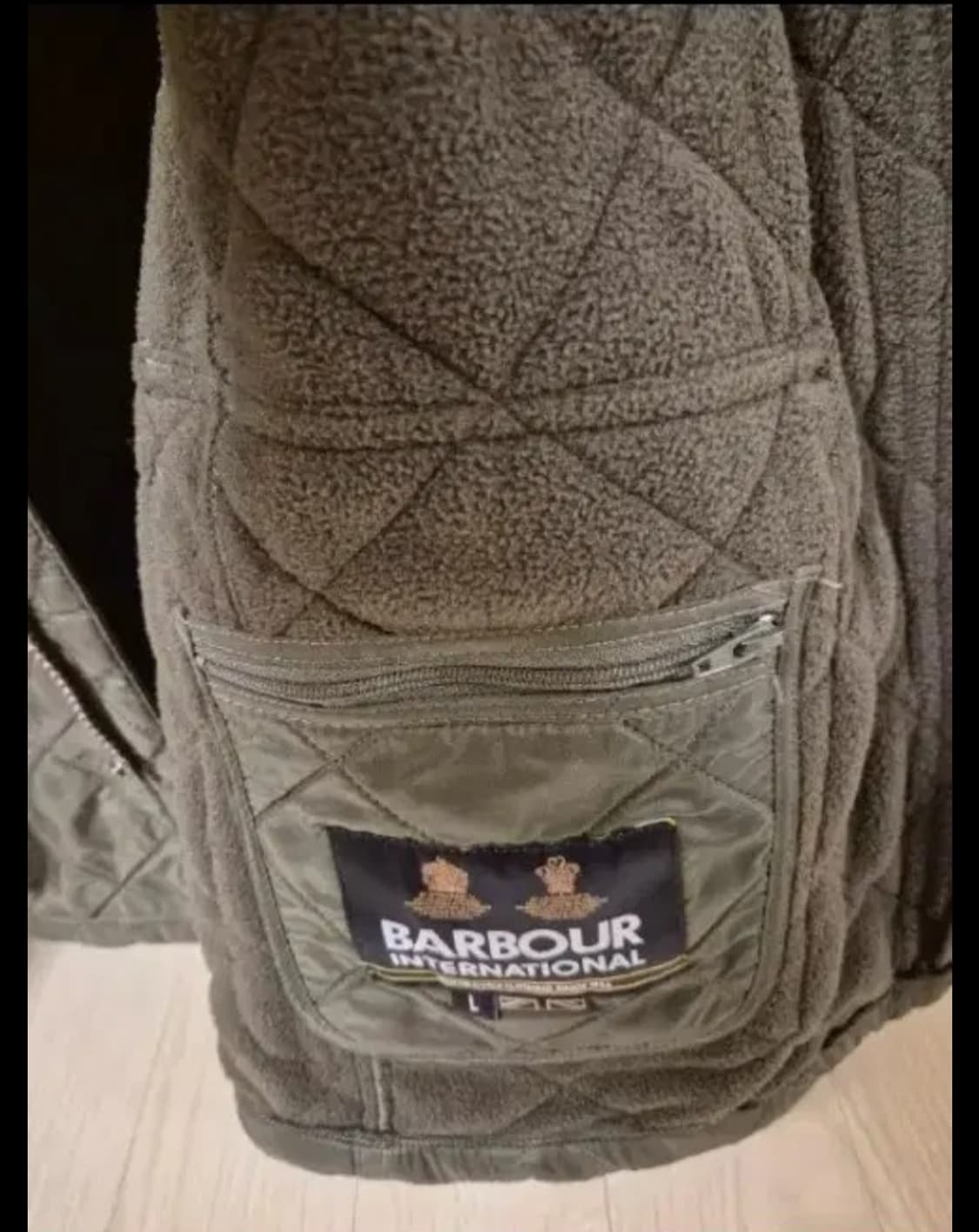 [L]바버 아리엘 폴라퀼팅 자켓 올리브 상품이미지6