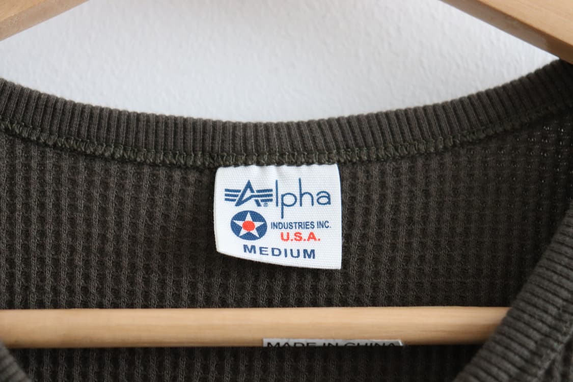 Alpha Industries v-neck waffle T-shirt 상품이미지7