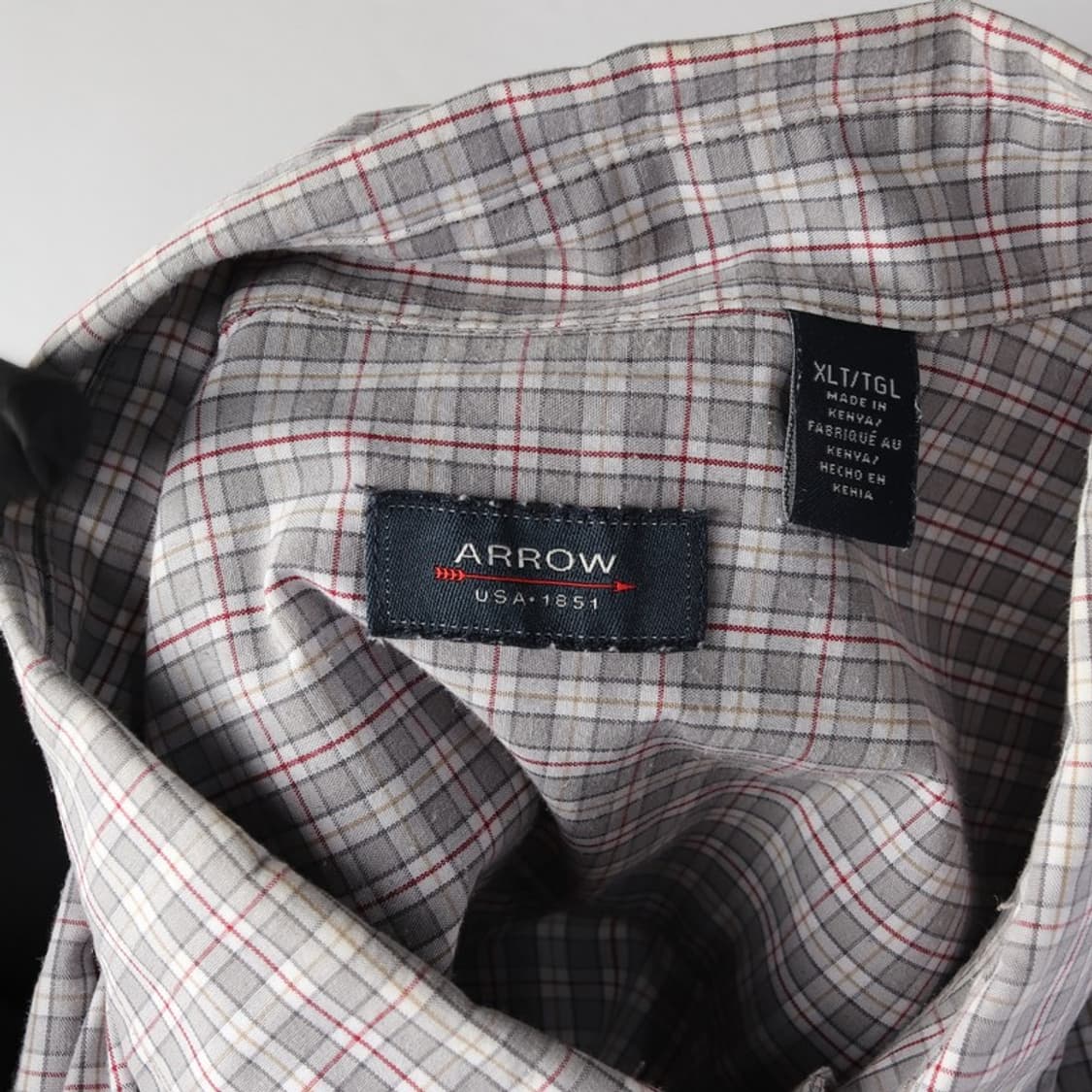 ARROW 오버핏 그레이 체크 반팔셔츠 XL 상품이미지5