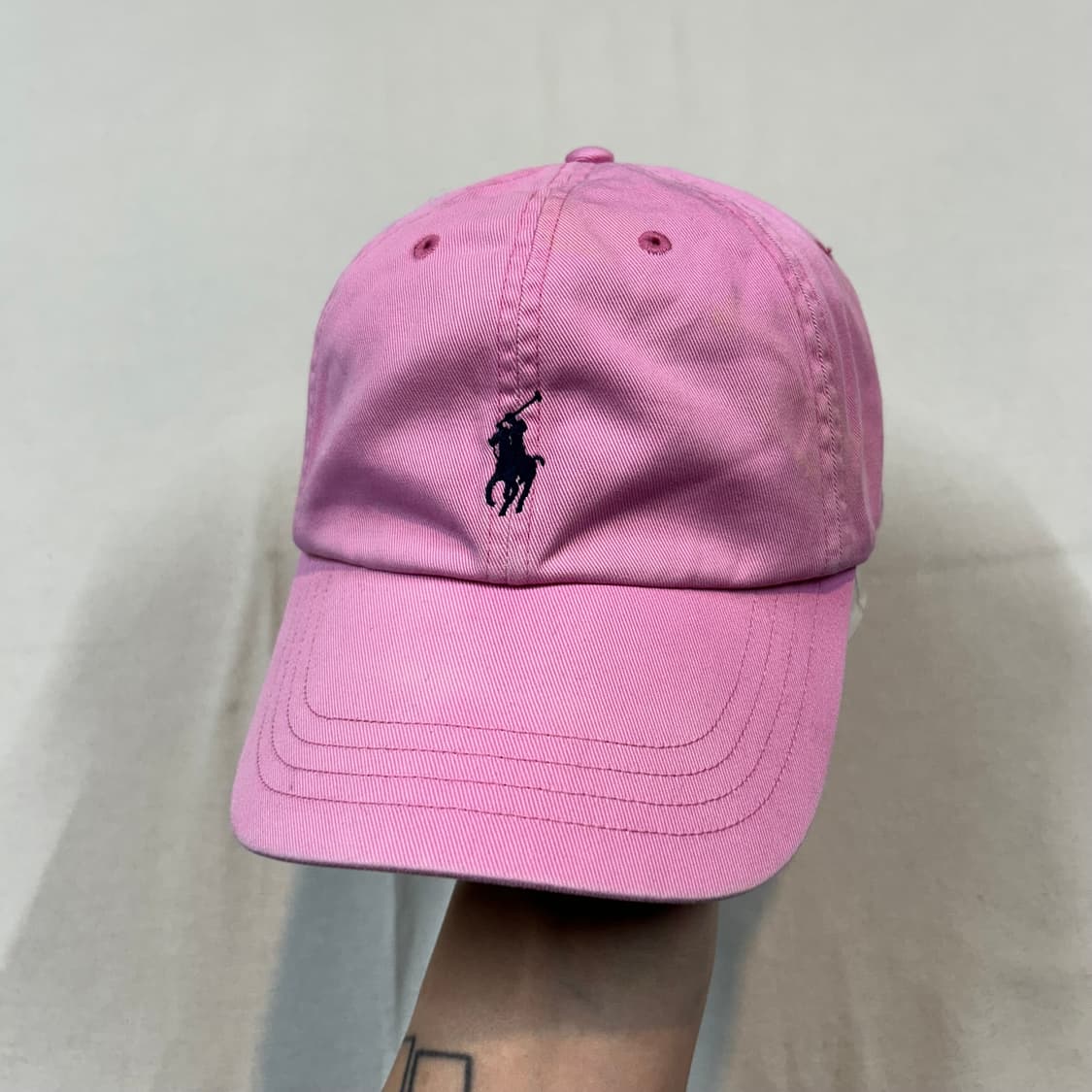 폴로 랄프로렌 핑크 볼캡 모자 가죽스트랩 정품 상품이미지1