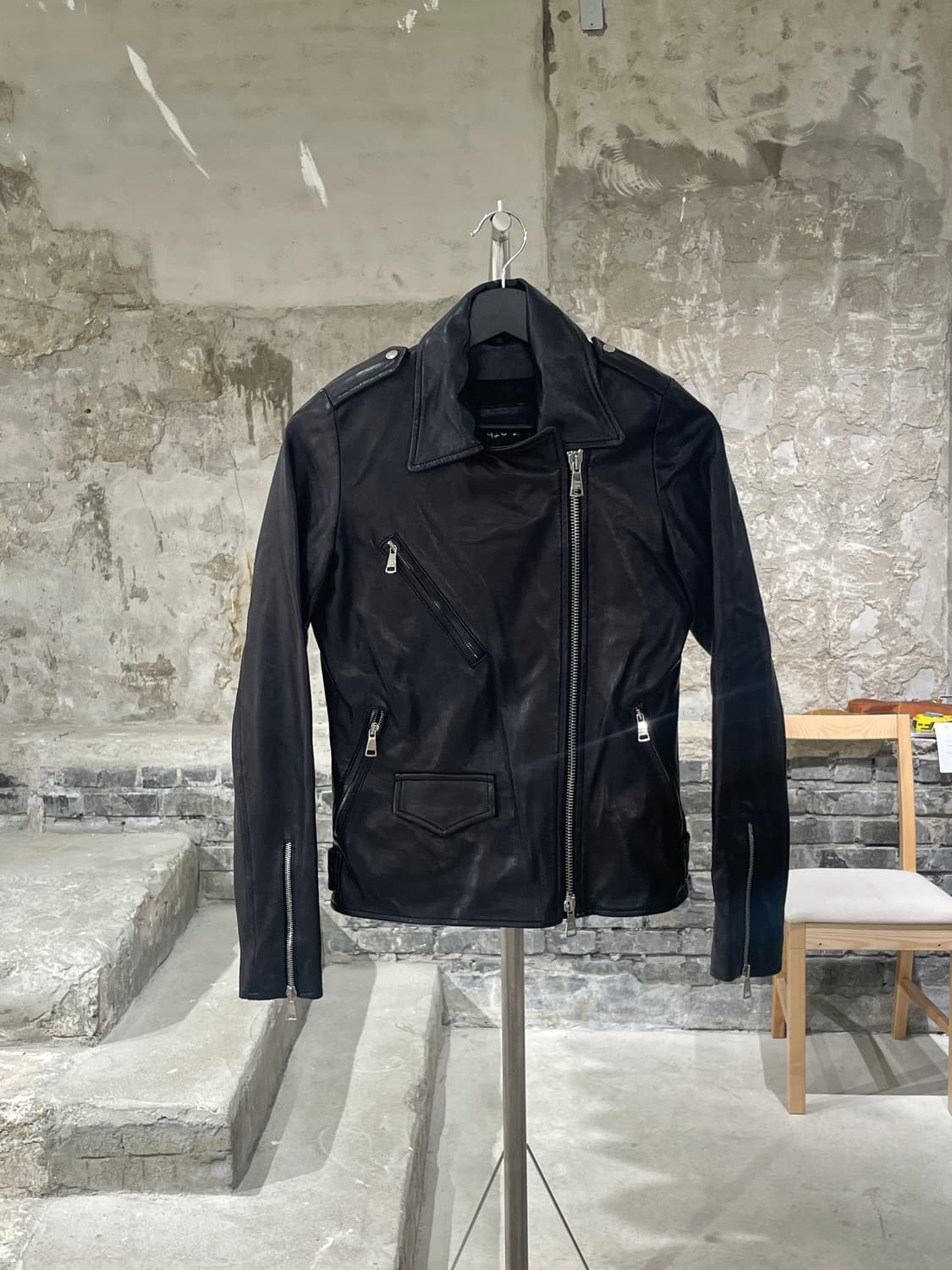 조르지오 브라토 블랙 유틸리티 쉽 레더 자켓 상품이미지1