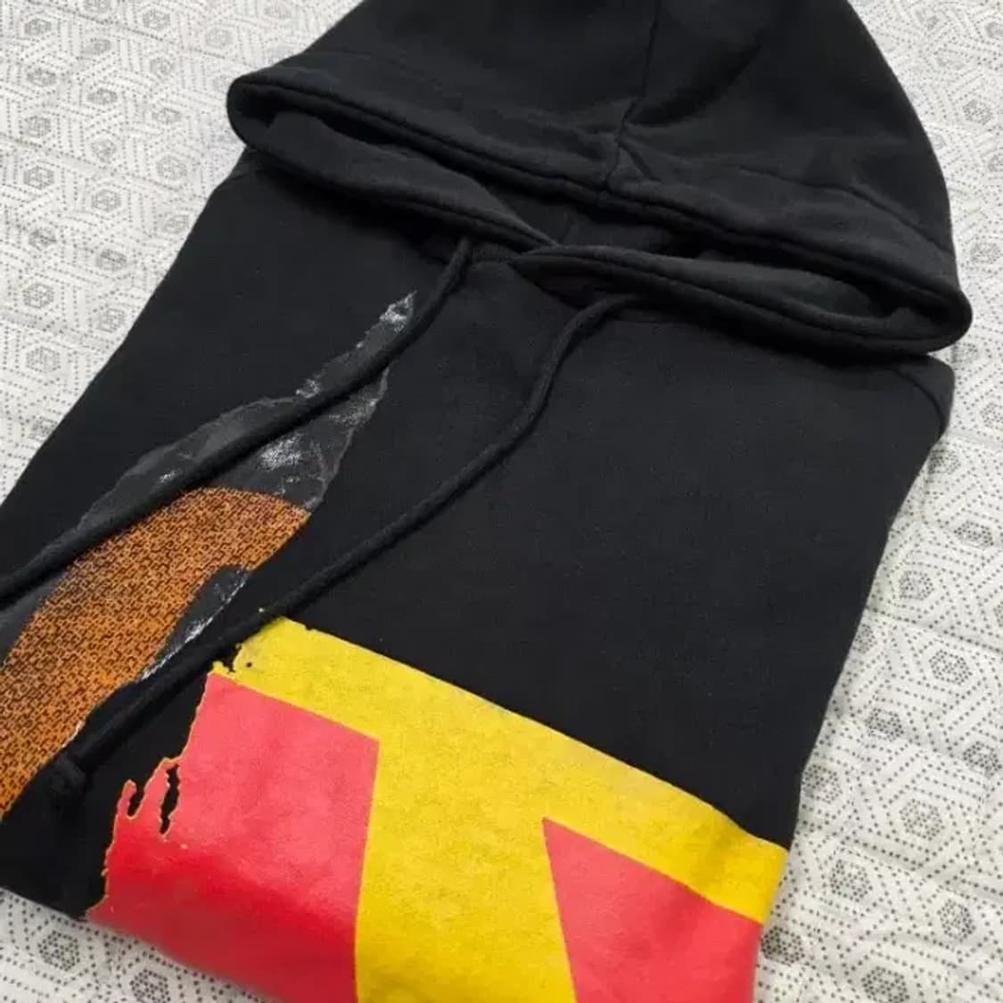 준지 블랙 프린팅 후드티 95 상품이미지4