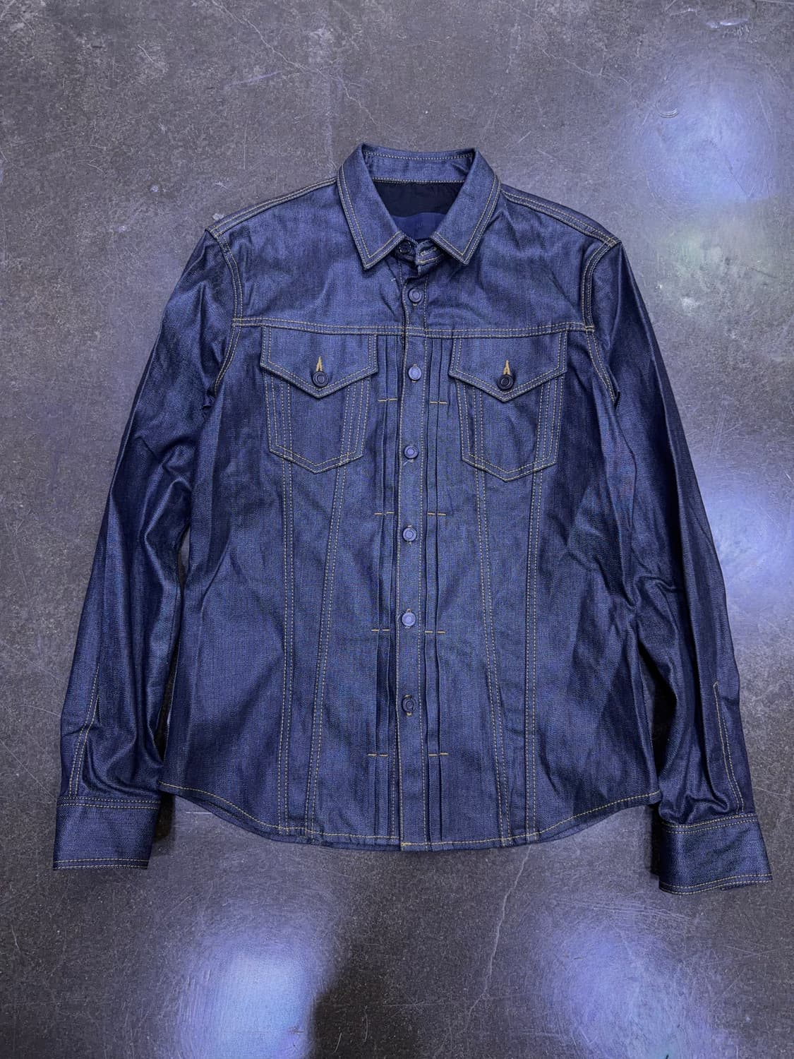 준지 청 데님자켓 셔츠 셔켓 딥인디고 48 상품이미지1