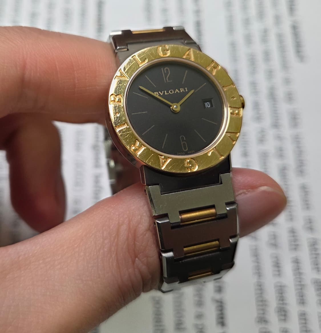 불가리 BB26 18K콤비 블랙다이얼 쿼츠 여성용 브레이슬릿 ver. 상품이미지3