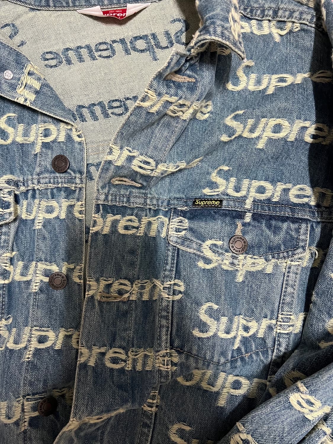 슈프림 프레이드 로고 데님 자켓 상품이미지4