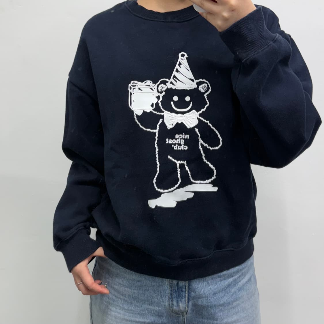 [M] 나이스고스트클럽 네이비 맨투맨  상품이미지2