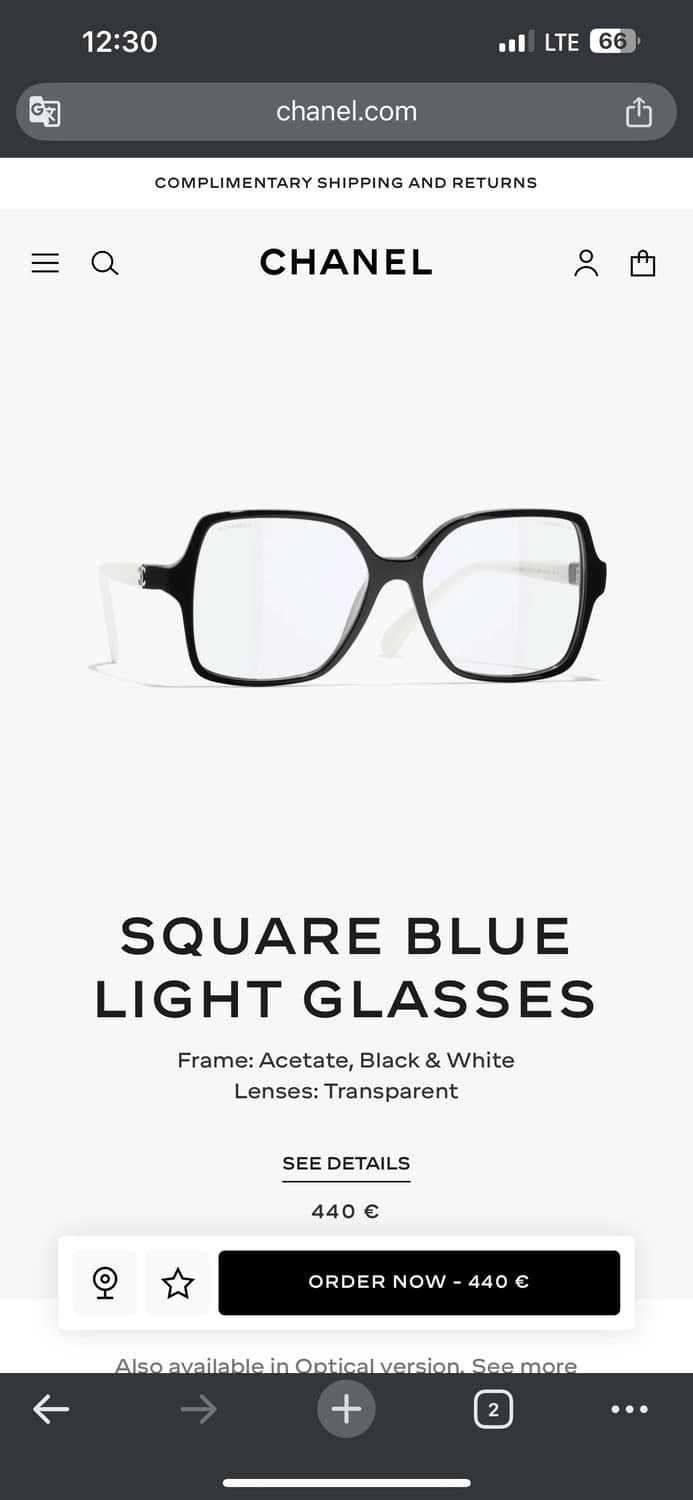 샤넬 스퀘어 안경 상품이미지8