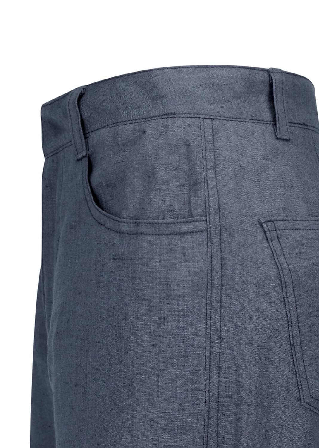 아모멘토 린넨 스트레이트 팬츠 블루 L 상품이미지4
