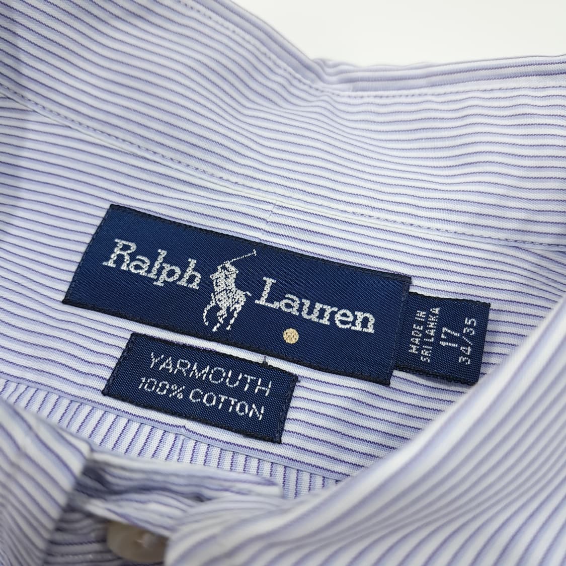 CL928 XL 폴로 90s 블루 핀스트라이프 버튼다운 셔츠 남방 상품이미지3