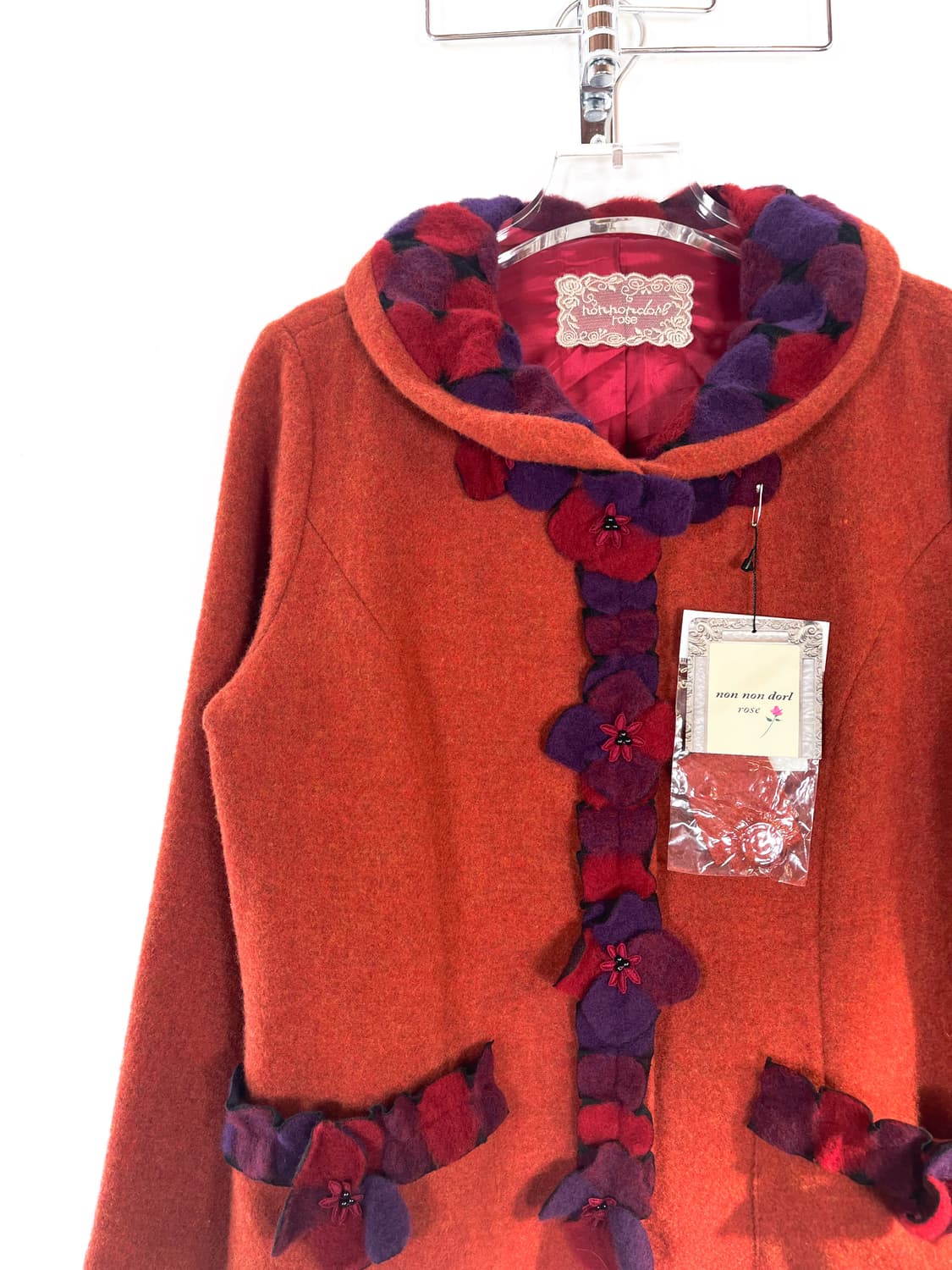 빈티지 울 플라워 코사지 자켓 상품이미지2