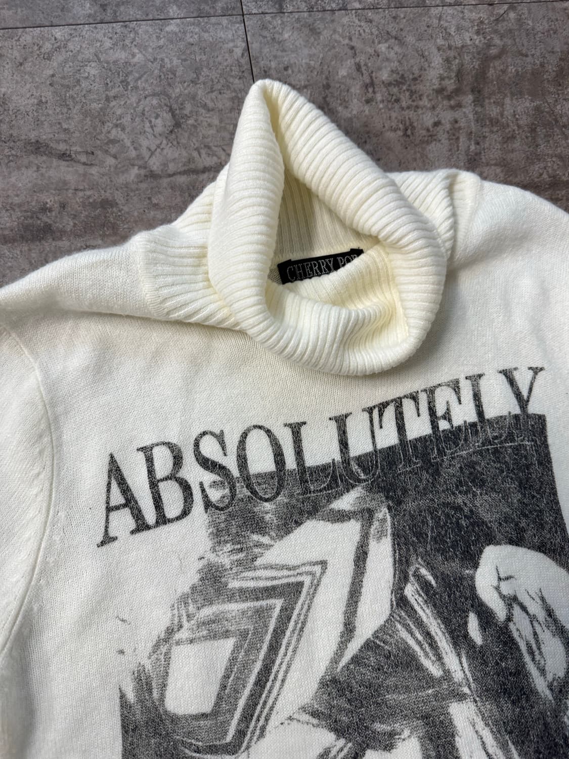 펑크 그래픽 폴라넥 니트 원피스 상품이미지7